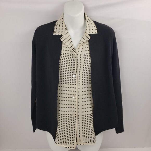 Alfani PP Black Cardigan Womens Petite Slits Autumn Fall Spring NWT 2P - Picture 1 of 16